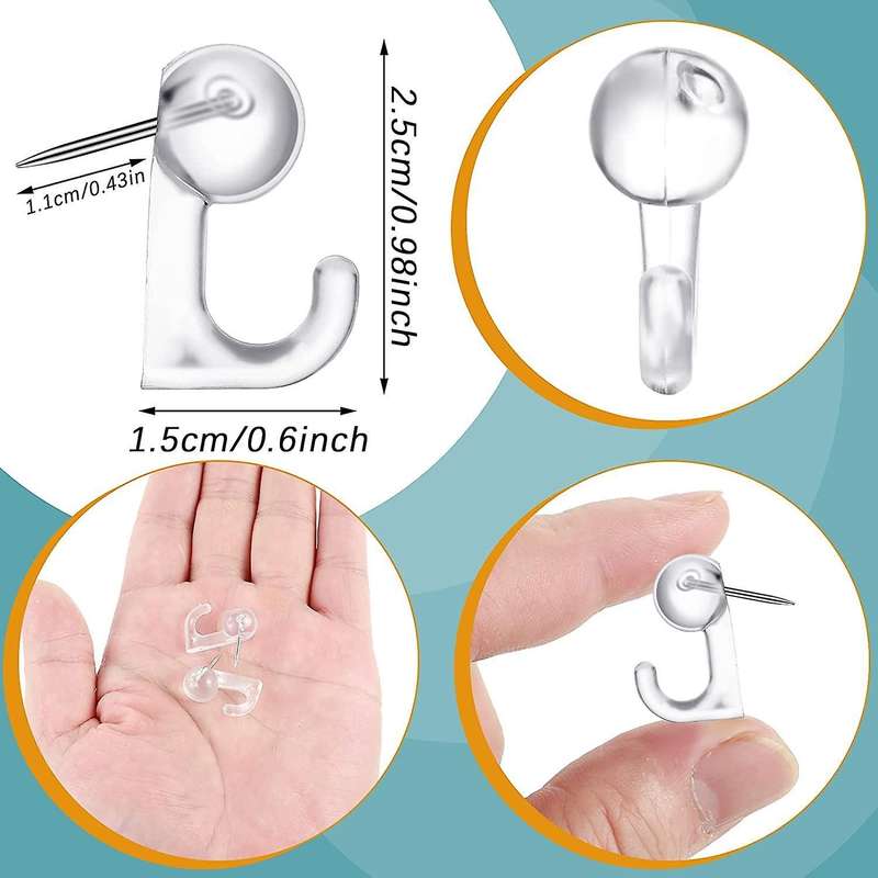 Push Pin Hooks Plastic Heads Pin Tacks for Cork Board Map Photos