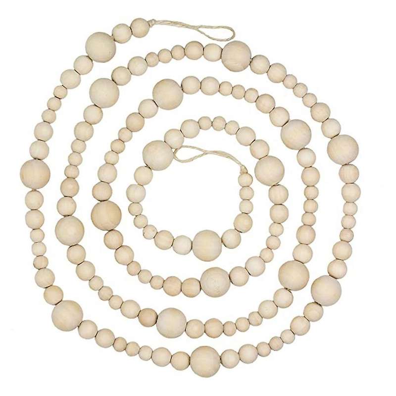 7ft Wood Bead Garland Farmhouse Home Decor Christmas Prayer Beads