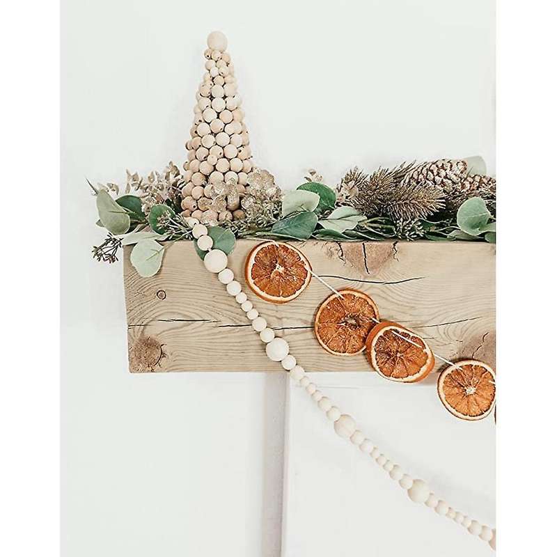 7ft Wood Bead Garland Farmhouse Home Decor Christmas Prayer Beads