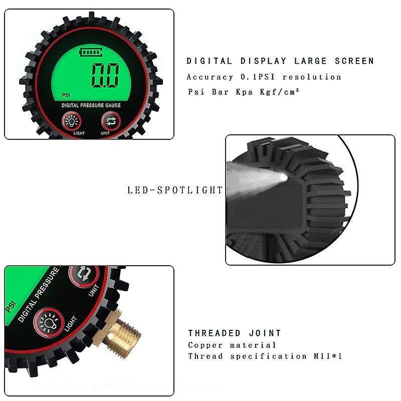 Digital Car Tire Air Pressure Inflator Gauge Lcd Display M11
