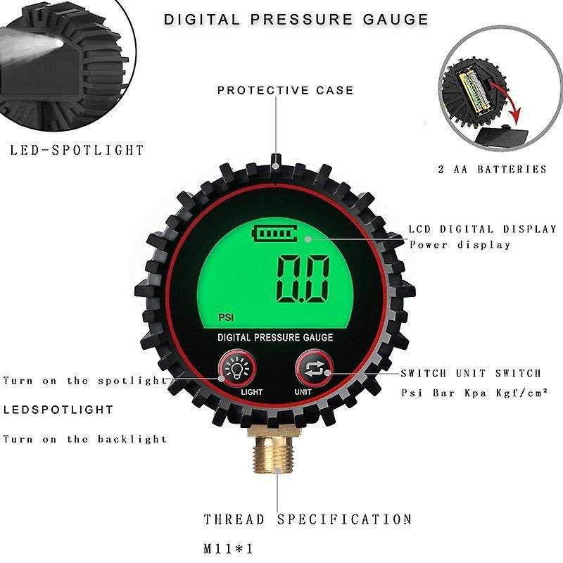 Digital Car Tire Air Pressure Inflator Gauge Lcd Display M11