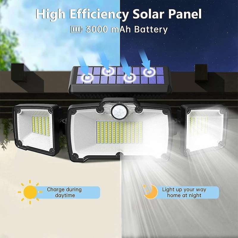 Solar Outdoor Lights, 218 Led 2800lm Flood Lights