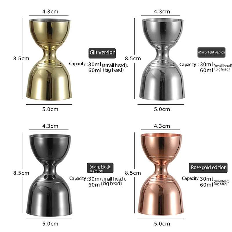 Cocktail Measuring Bartending Cup 30/60ml for Bar (silver)