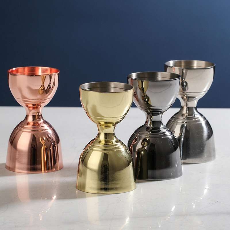Cocktail Measuring Bartending Cup 30/60ml for Bar (silver)