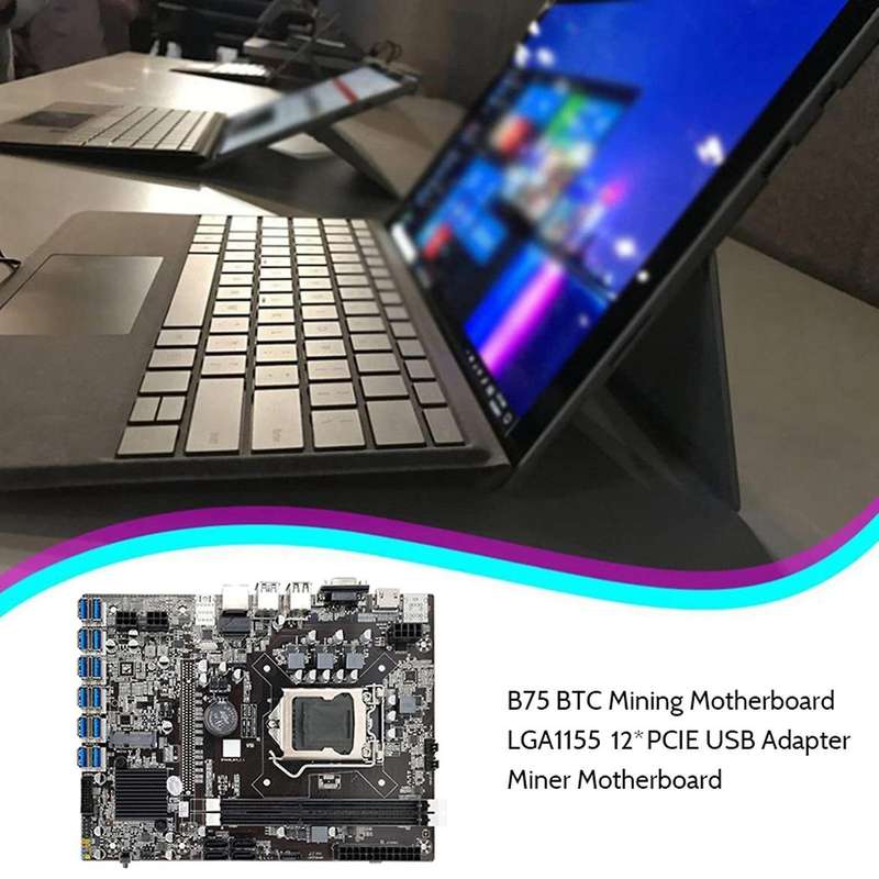 B75 Eth Mining Motherboard 12 Pcie to Usb Adapter Lga1155 Msata