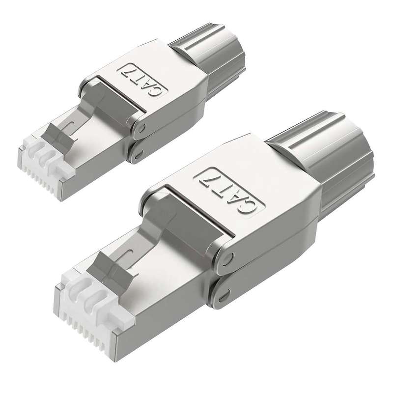 2 Pcs for Rj45 Cat7 Connectors Tool Free Shielded Toolless Modular