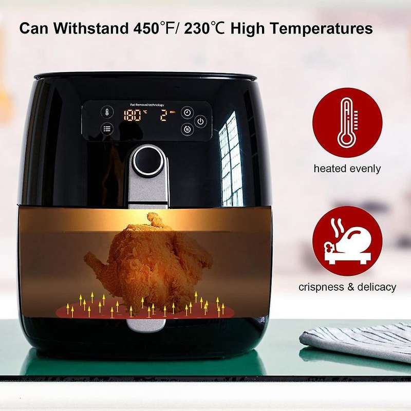 2 Pieces Of Silicone Air Fryer Liner 9 Inch 8 Inch Red Pan Liner