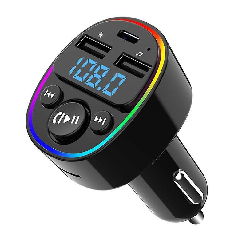 Car Bluetooth 5.0 Fm Transmitter Pd Type-c Dual Usb Charger Mp3 B