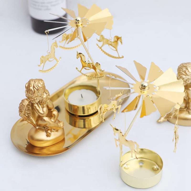 Spinning Candlestick for Romantic Party Home Table Decor Gift (b)