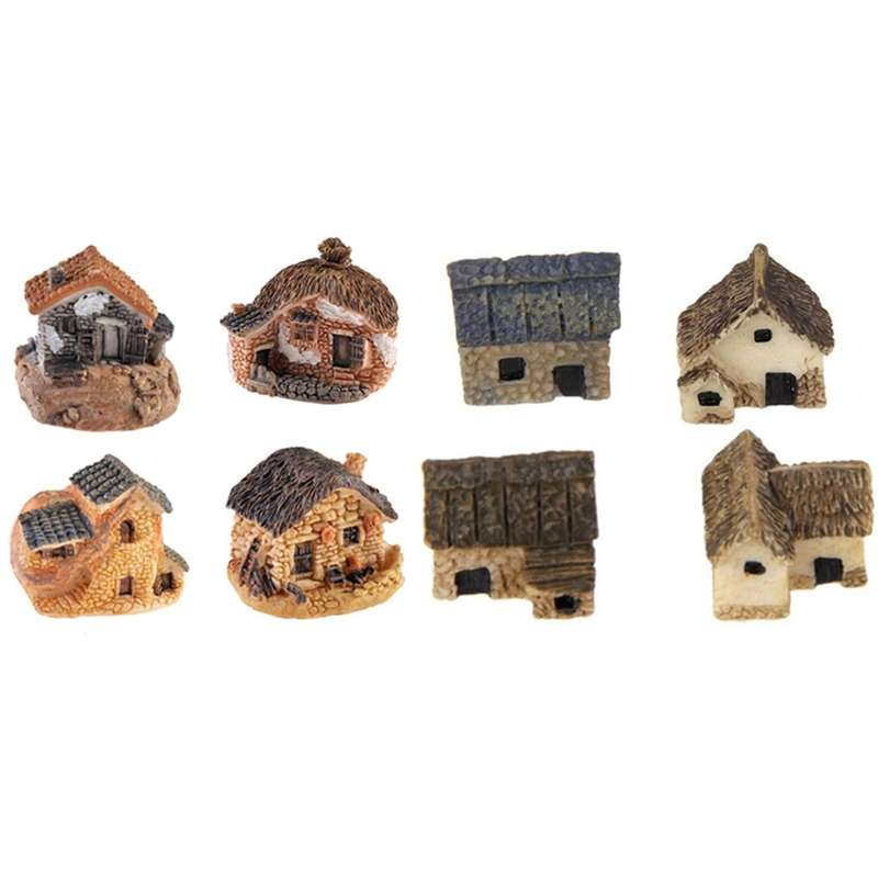 4 Pack Garden House Cottage Accessories for Mini Outdoor Decor