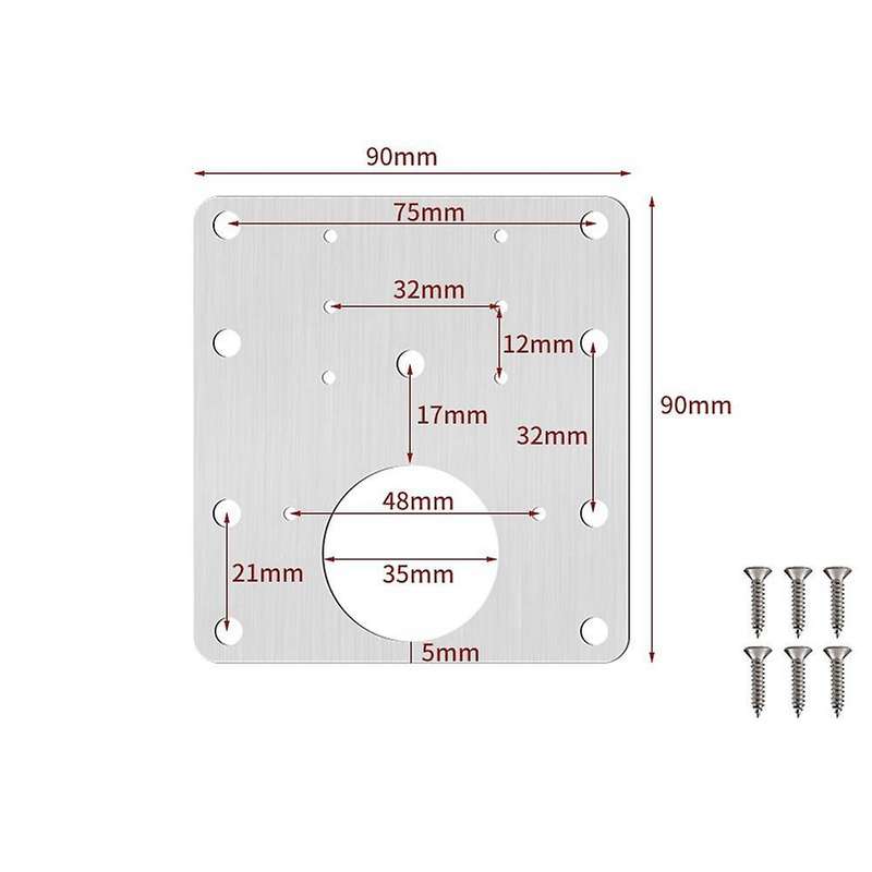 6 Pcs Cabinet Hinge Repair Plate Kit with Screws, Door Hinge Brackets