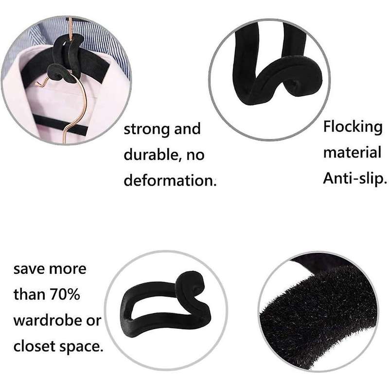 40pcs Flocking Mini Hanger Non-slip and Space-saving Stacking Hooks