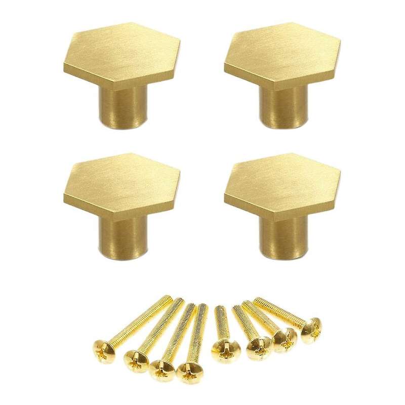 4 Pcs Brass Cabinet Knobs,for Dresser Drawer Pulls Knobs, with Screws