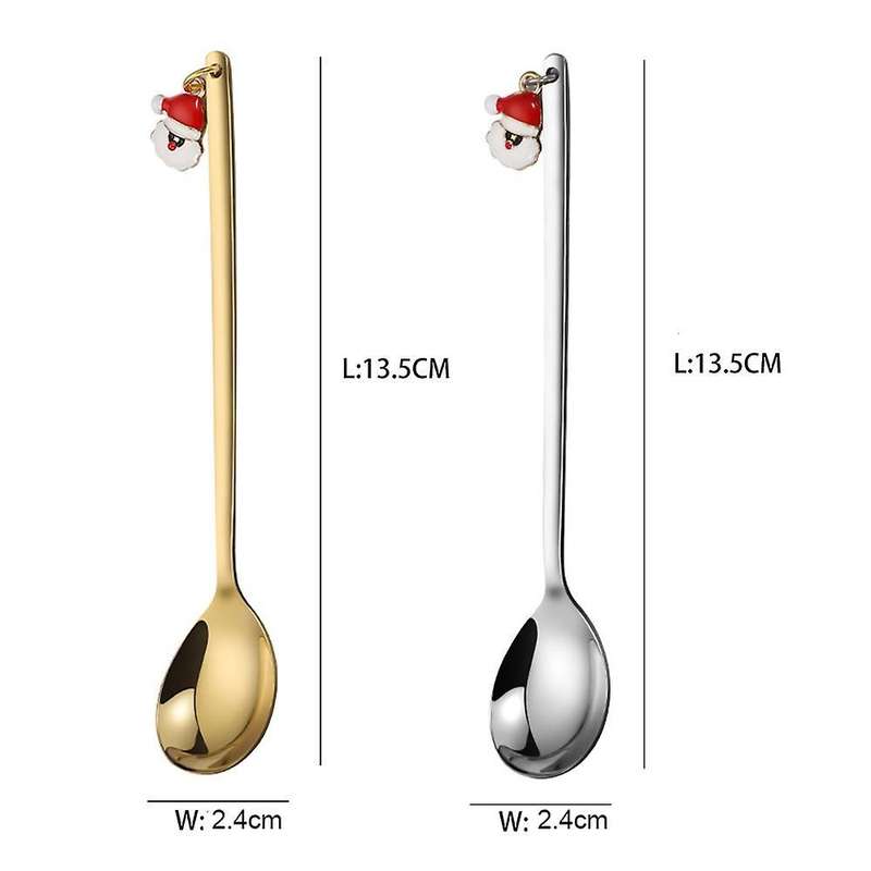 Stainless Steel Christmas Party Table Decoration Coffee Spoon Silver