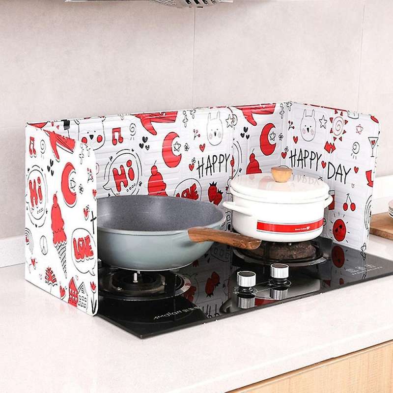 Aluminum Kitchen Gas Stove Baffle Plate Kitchen Splatter Screens -3