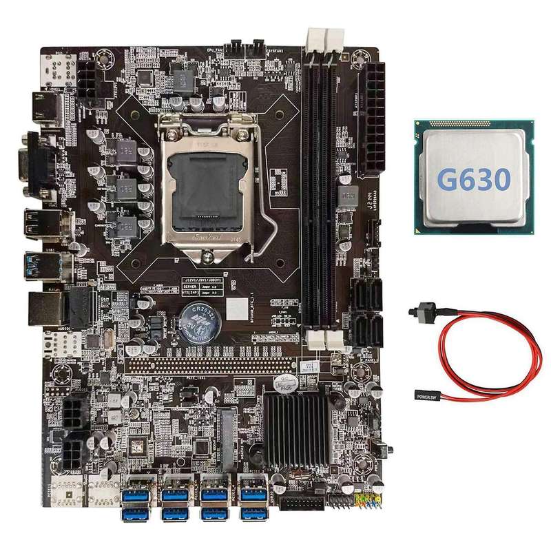B75 Btc Motherboard+g630 Cpu+switch Cable for Btc Miner Motherboard