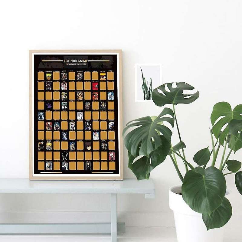 Top 100 Anime Scratch Off Poster - Great Gift for Anime Enthusiasts