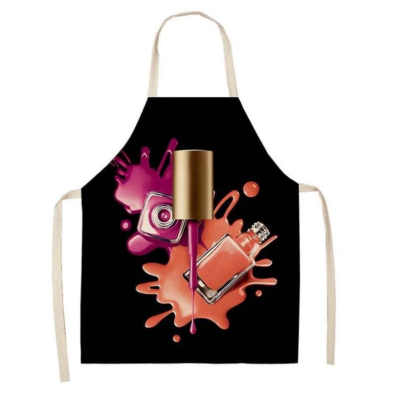 2pcs Nail Polish Lipstick Kitchen Cotton Linen Aprons Bibs 2