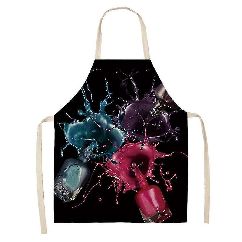 2pcs Nail Polish Lipstick Kitchen Cotton Linen Aprons Bibs 2