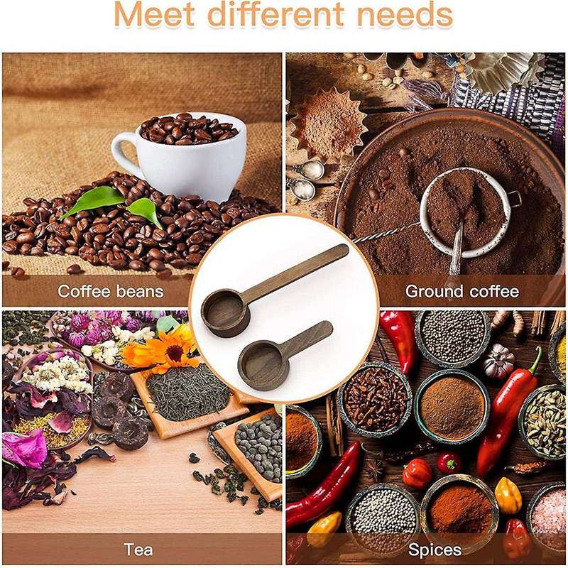 2pcs 3.93inch&6.61inch Wooden Coffee Spoons,for Coffee Beans,tea,etc