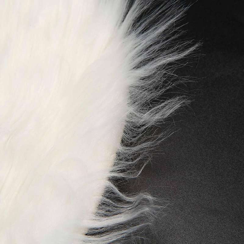 2x Faux Peau De Mouton En Laine Tapis 30 X 30 Cm Natte (rond Blanc)