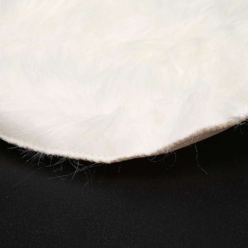 2x Faux Peau De Mouton En Laine Tapis 30 X 30 Cm Natte (rond Blanc)