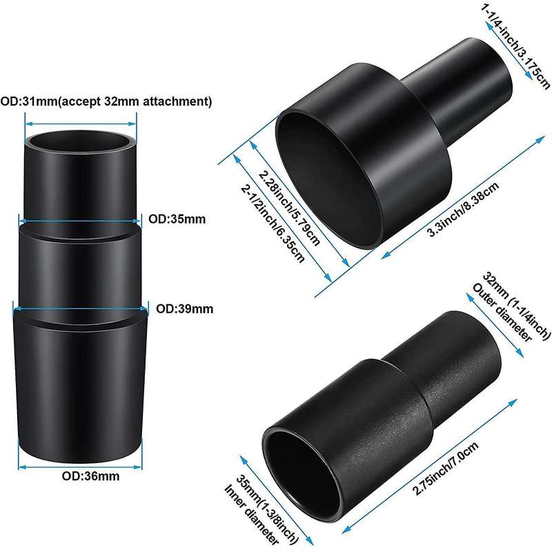 3 Pieces Universal Vacuum Hose Adapter Attachments for Vacuum Cleaner