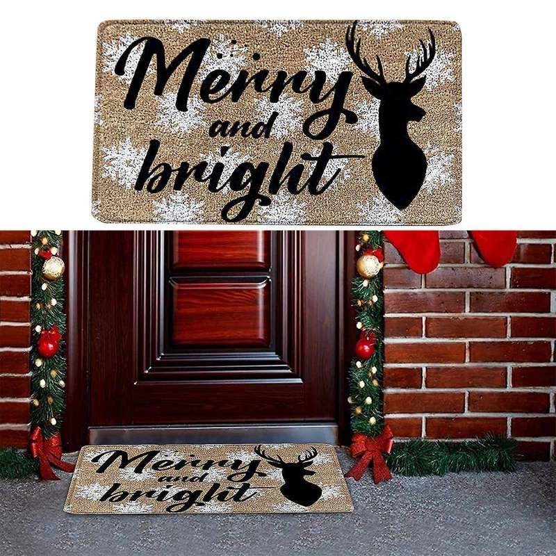 Christmas Doormat Floor Mat Elk Door Mat Decoration Entrance Floor