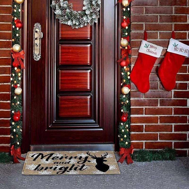 Christmas Doormat Floor Mat Elk Door Mat Decoration Entrance Floor