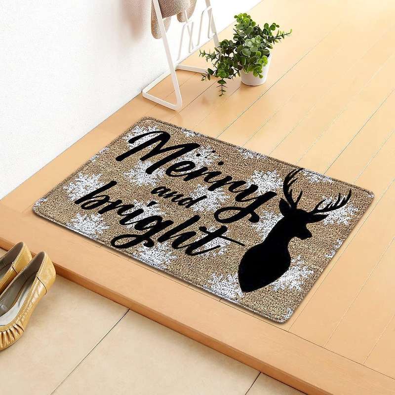 Christmas Doormat Floor Mat Elk Door Mat Decoration Entrance Floor