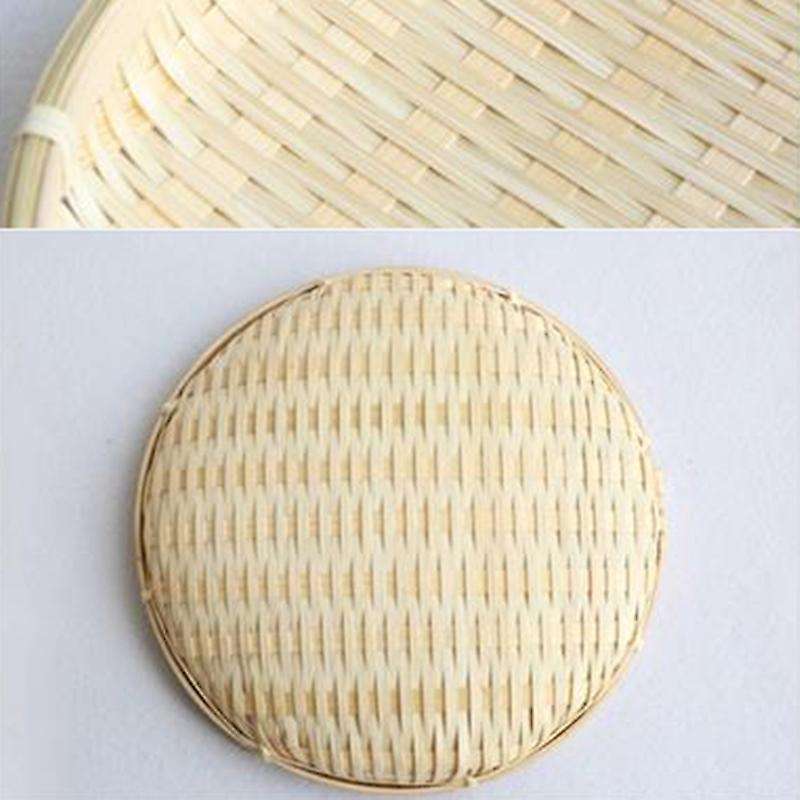 Bamboo Weaving Straw Baskets Fruit Bread Food Storage -single Layer
