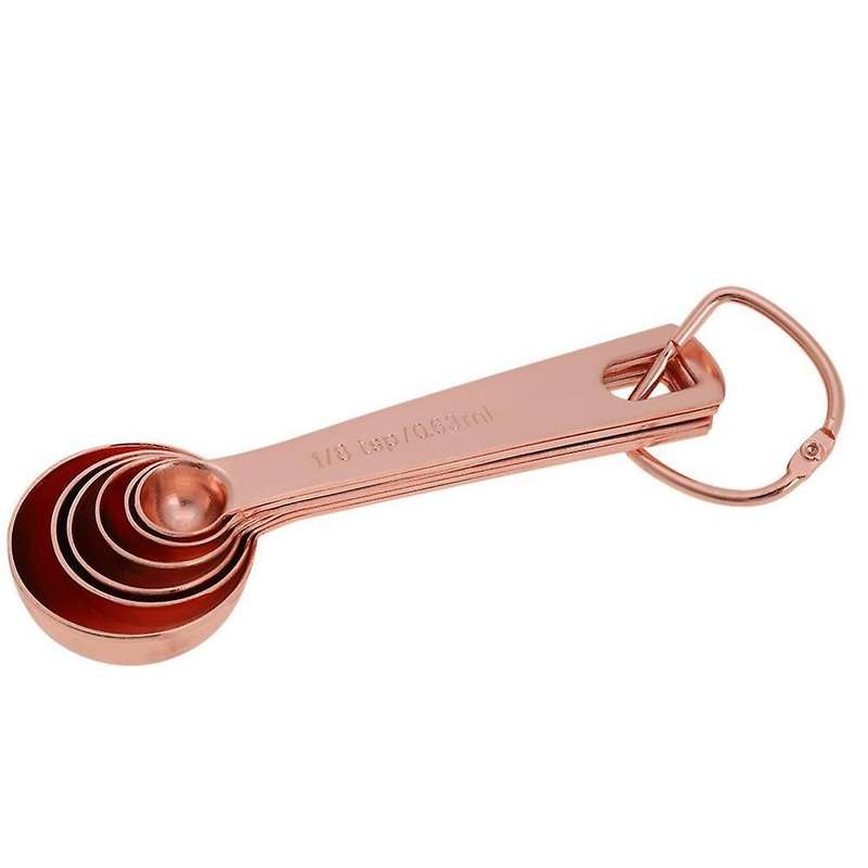 Rose Gold Measuring Spoons Set Of 6 Stainless Steel Mirror Dry