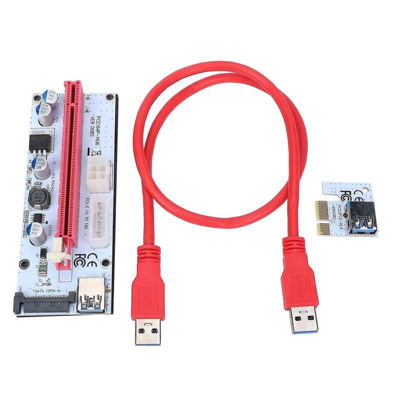 10pcs Ver008s Molex 4pin Sata 6pin Pcie Pci-e Pci Express Riser Card