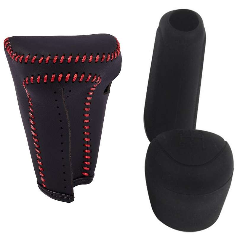 2pcs Car Hand Brake Case Silicone Gear Head Shift Knob Cover(black)