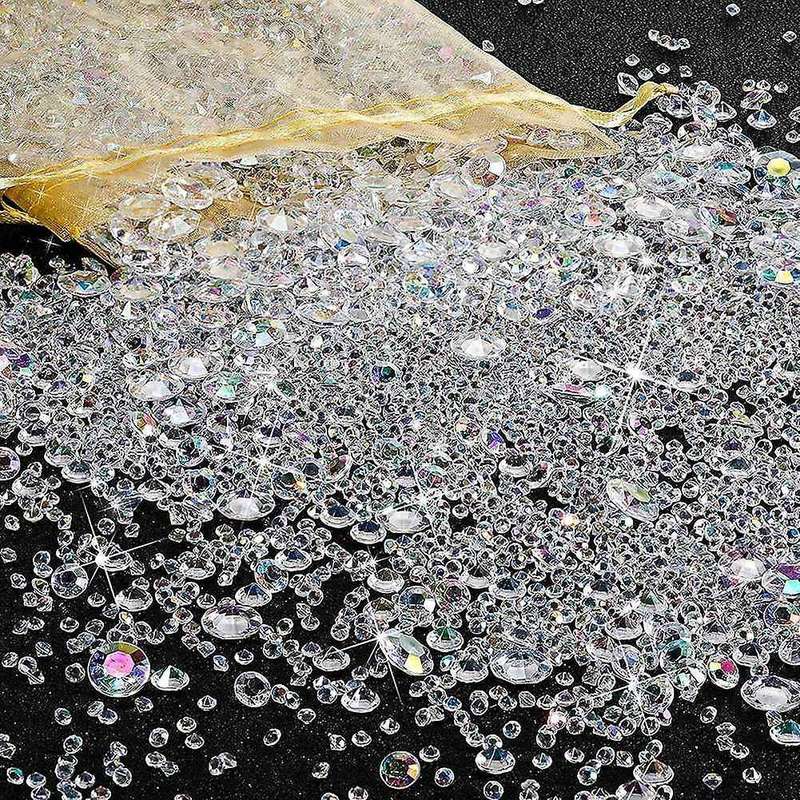 7000 Pcs Bling Diamond Acrylic Gem Table Scatter Crystals,multicolor