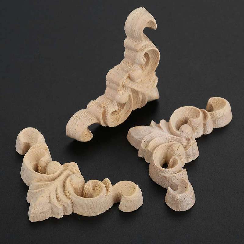 20pcs Carved Unpainted European Wood Furniture Window Corner