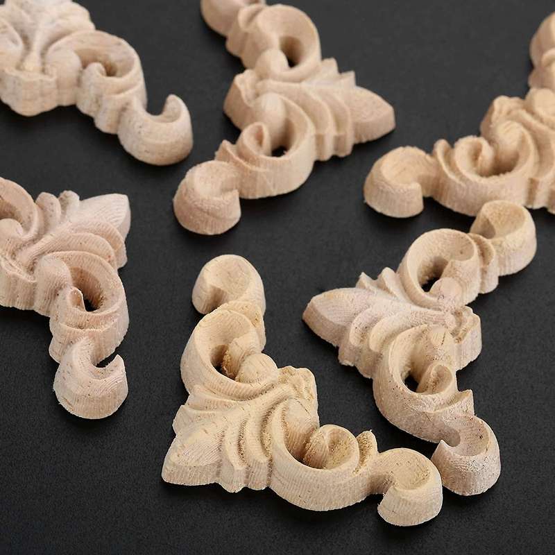 20pcs Carved Unpainted European Wood Furniture Window Corner