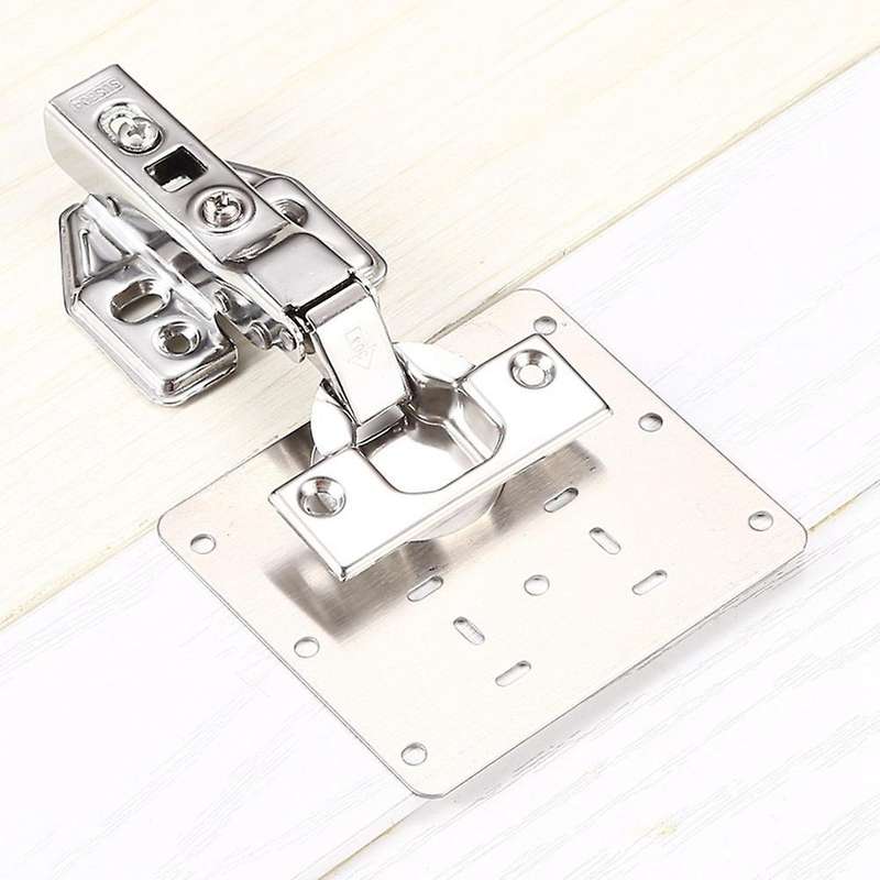 4 Pcs Hinge Repair Plate Brackets with Screws for Furniture Wardrobe