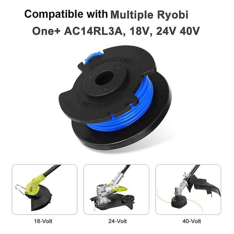 4 Pcs for Ryobi One Plus Ac14rl3a 18v 24v Trimmer Spool Replacement