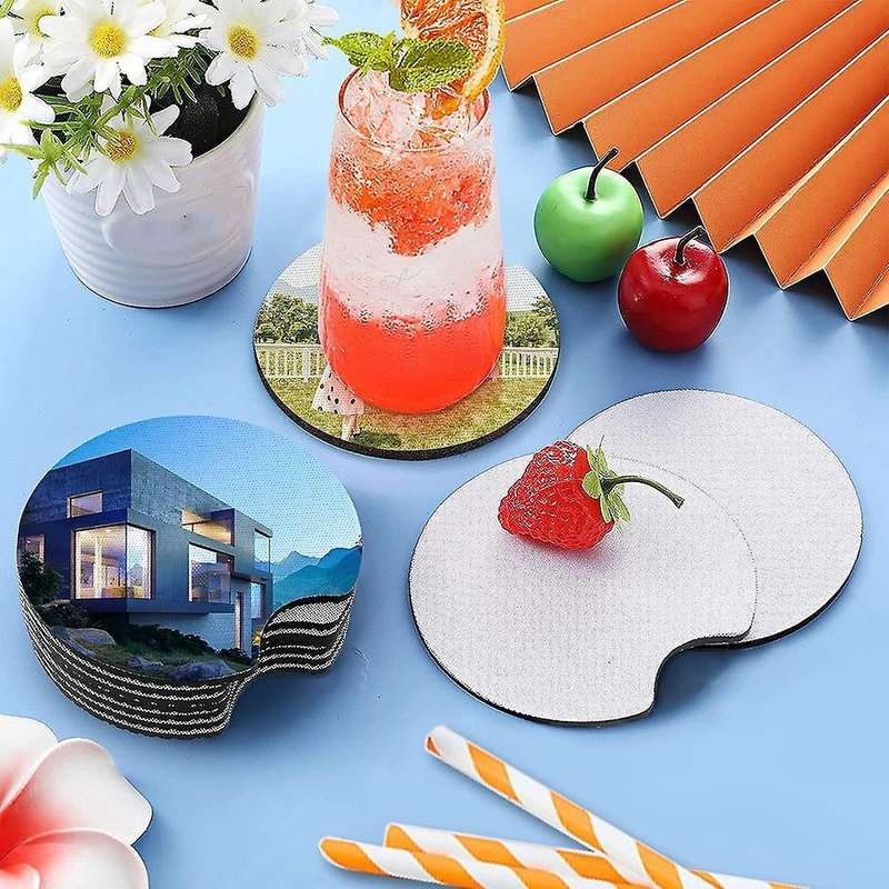 Sublimation Car Coasters Blanks, Sublimation Heat Transfer Rubber