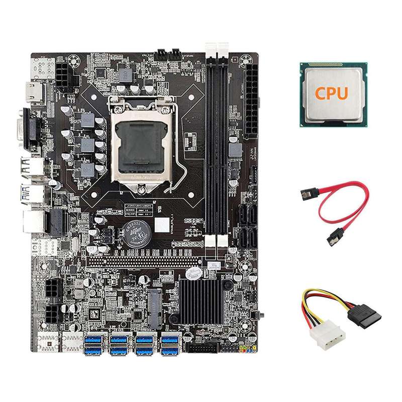Motherboard 8xpcie Usb Adapter+cpu+4pin Ide to Sata Cable+sata Cable