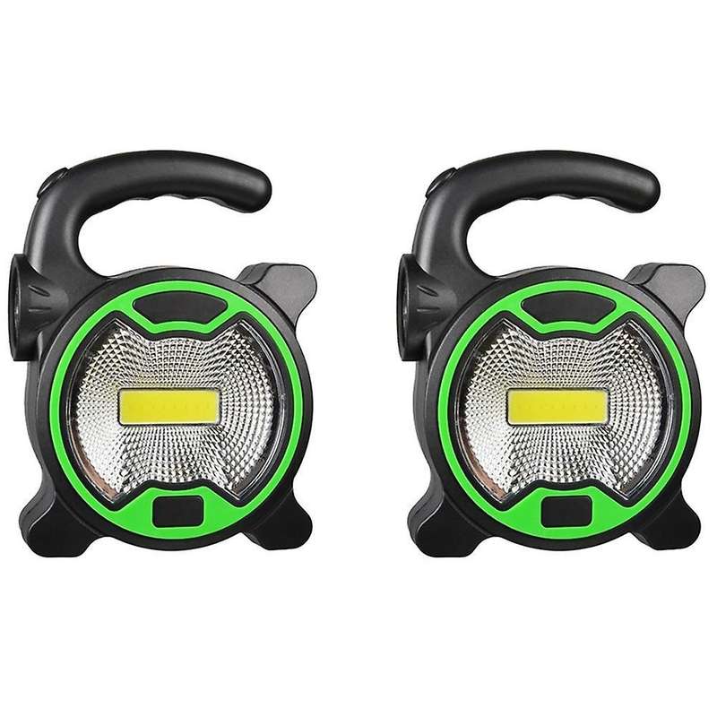 2x Work Lamp Led Waterproof Emergency Spotlight for Outdoor,green