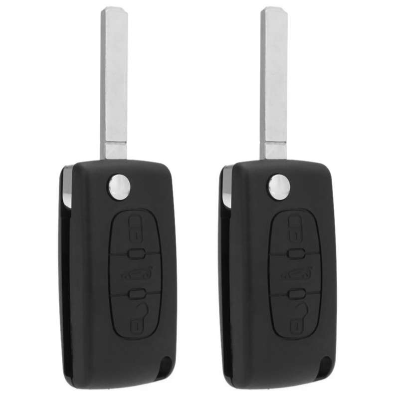 2x Remote Car Key Case Shell for Peugeot 407 307 308 607 3 Buttons