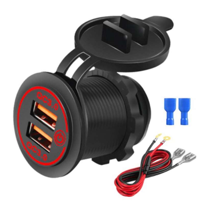 Dual Usb Qc3.0 Usb Charger Socket Power Outlet with Touch Switch C