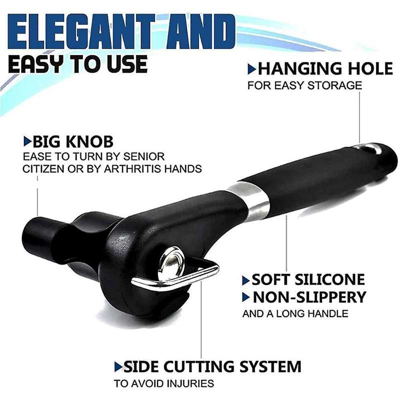 Manual Can Opener, Smooth Edge Can Opener, for Kitchen, Restaurant