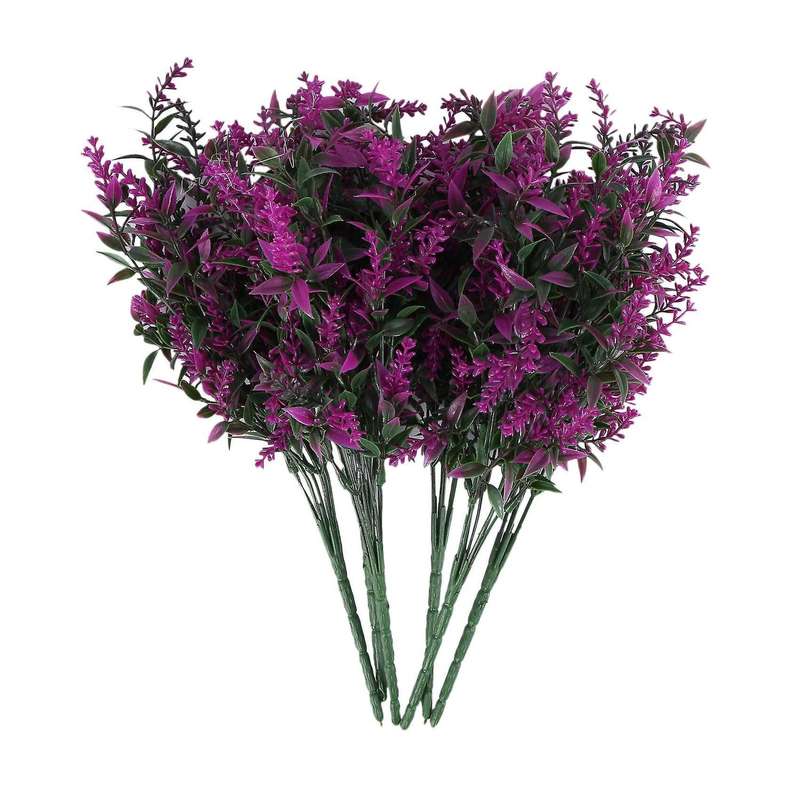Artificial Lavender Flowers Plants 6 Pieces,uv Resistant(fushia)