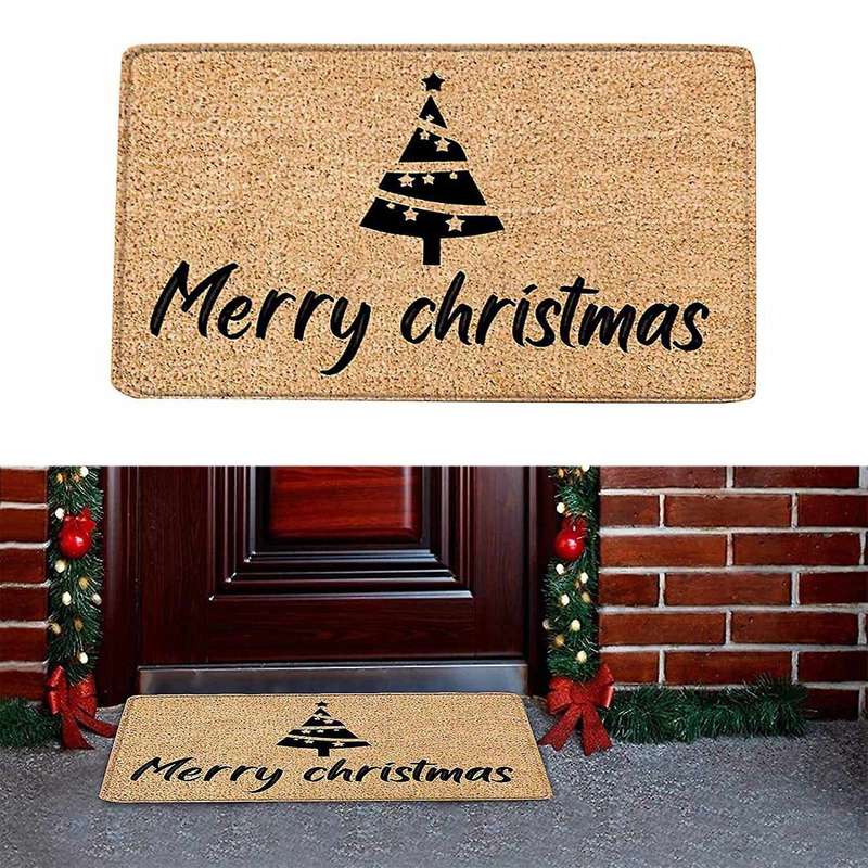 Christmas Doormat Floor Mat Entrance Floor Carpet Indoor Outdoor Rug