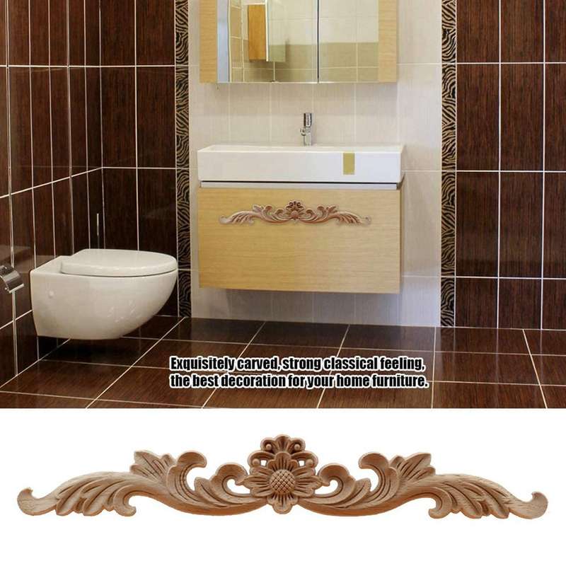 8pcs Wood Appliques and Onlays, Unpainted Diy Decorative Wood
