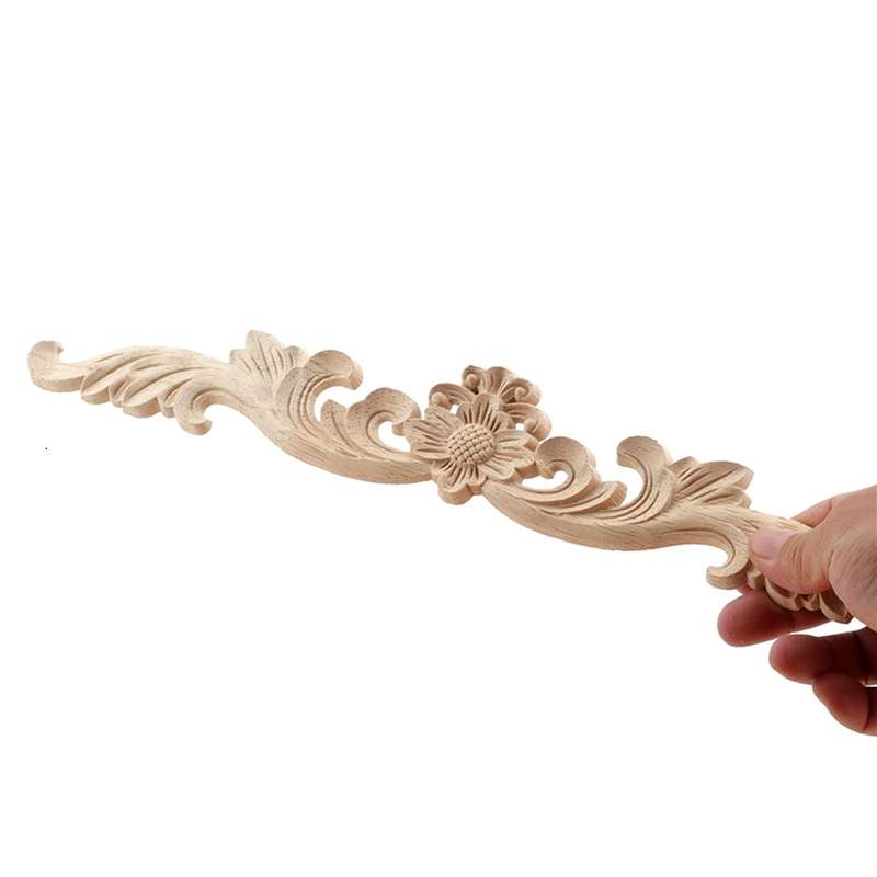 8pcs Wood Appliques and Onlays, Unpainted Diy Decorative Wood
