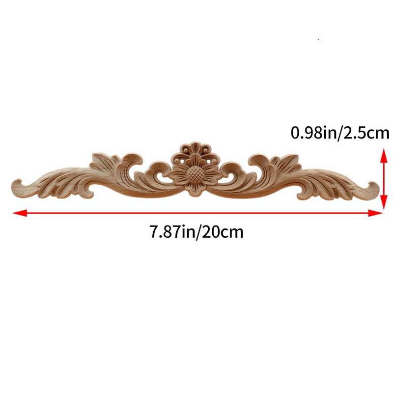 8pcs Wood Appliques and Onlays, Unpainted Diy Decorative Wood